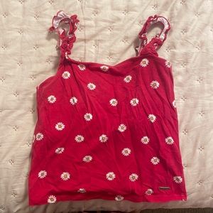 Hollister top, size small, red with flowers